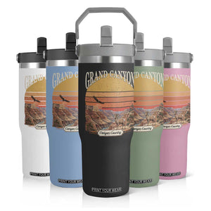 Grand Canyon Arizona 90s Desert Sunset Nostalgia Hiking Flip Straw Tumbler