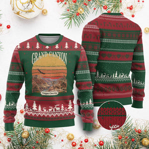 Grand Canyon Arizona 90s Desert Sunset Nostalgia Hiking Ugly Christmas Sweater
