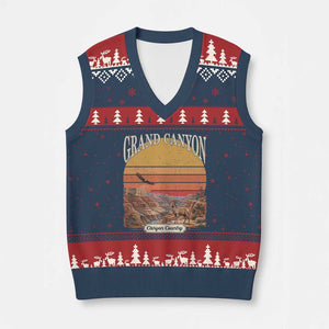 Grand Canyon Arizona 90s Desert Sunset Nostalgia Hiking V-Neck Knit Sweater Vest