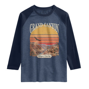 Grand Canyon Arizona 90s Desert Sunset Nostalgia Hiking Raglan Shirt