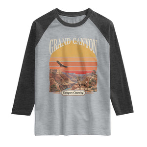 Grand Canyon Arizona 90s Desert Sunset Nostalgia Hiking Raglan Shirt
