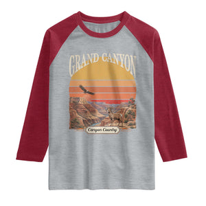 Grand Canyon Arizona 90s Desert Sunset Nostalgia Hiking Raglan Shirt