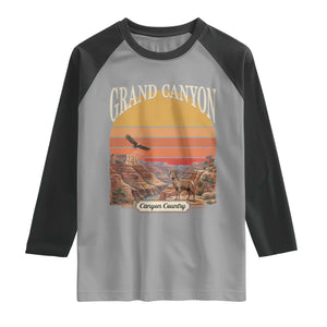 Grand Canyon Arizona 90s Desert Sunset Nostalgia Hiking Raglan Shirt