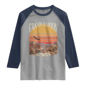 Grand Canyon Arizona 90s Desert Sunset Nostalgia Hiking Raglan Shirt