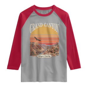Grand Canyon Arizona 90s Desert Sunset Nostalgia Hiking Raglan Shirt
