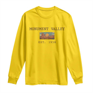 Retro Monument Valley Arizona Sunset Established 1958 Long Sleeve Shirt Southwest Desert Road Trip Eagle Nature Souvenir