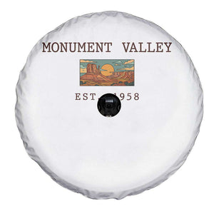 Retro Monument Valley Arizona Sunset Established 1958 Spare Tire Cover Southwest Desert Road Trip Eagle Nature Souvenir TS14 Print Your Wear