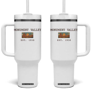 Retro Monument Valley Arizona Sunset Established 1958 Tumbler With Handle Southwest Desert Road Trip Eagle Nature Souvenir