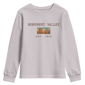 Retro Monument Valley Arizona Sunset Established 1958 Youth Sweatshirt Southwest Desert Road Trip Eagle Nature Souvenir