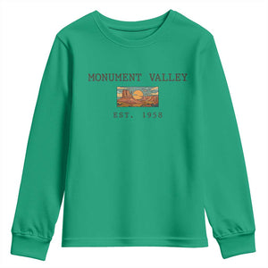 Retro Monument Valley Arizona Sunset Established 1958 Youth Sweatshirt Southwest Desert Road Trip Eagle Nature Souvenir