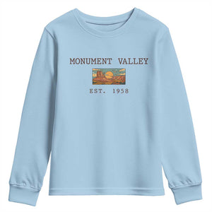 Retro Monument Valley Arizona Sunset Established 1958 Youth Sweatshirt Southwest Desert Road Trip Eagle Nature Souvenir