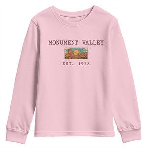Retro Monument Valley Arizona Sunset Established 1958 Youth Sweatshirt Southwest Desert Road Trip Eagle Nature Souvenir