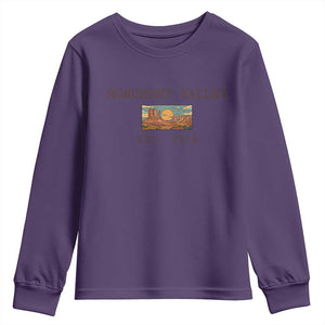 Retro Monument Valley Arizona Sunset Established 1958 Youth Sweatshirt Southwest Desert Road Trip Eagle Nature Souvenir