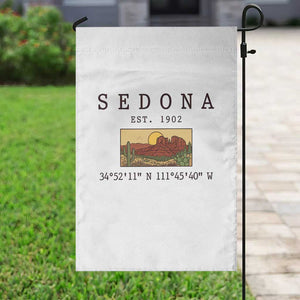 Vintage Sedona Arizona Established 1902 Garden Flag Southwest Desert Cactus Scenic Nature Souvenir
