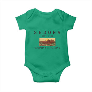 Vintage Sedona Arizona Established 1902 Baby Onesie Southwest Desert Cactus Scenic Nature Souvenir