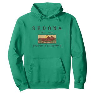Vintage Sedona Arizona Established 1902 Hoodie Southwest Desert Cactus Scenic Nature Souvenir