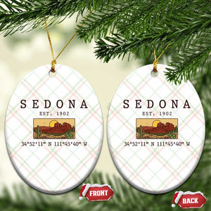 Vintage Sedona Arizona Established 1902 Ceramic Ornament Southwest Desert Cactus Scenic Nature Souvenir
