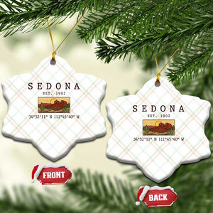 Vintage Sedona Arizona Established 1902 Ceramic Ornament Southwest Desert Cactus Scenic Nature Souvenir