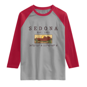 Vintage Sedona Arizona Established 1902 Raglan Shirt Southwest Desert Cactus Scenic Nature Souvenir
