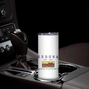 Vintage Sedona Arizona Established 1902 Skinny Tumbler Southwest Desert Cactus Scenic Nature Souvenir