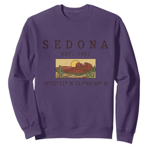 Vintage Sedona Arizona Established 1902 Sweatshirt Southwest Desert Cactus Scenic Nature Souvenir