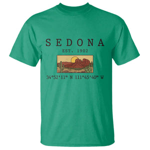 Vintage Sedona Arizona Established 1902 T Shirt Southwest Desert Cactus Scenic Nature Souvenir