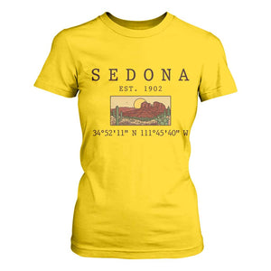 Vintage Sedona Arizona Established 1902 T Shirt For Women Southwest Desert Cactus Scenic Nature Souvenir