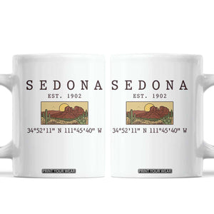 Vintage Sedona Arizona Established 1902 Coffee Mug Southwest Desert Cactus Scenic Nature Souvenir