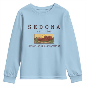 Vintage Sedona Arizona Established 1902 Youth Sweatshirt Southwest Desert Cactus Scenic Nature Souvenir