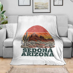 Retro Sedona Arizona Mountain Throw Blanket Southwest Hiking Outdoor Nature Souvenir