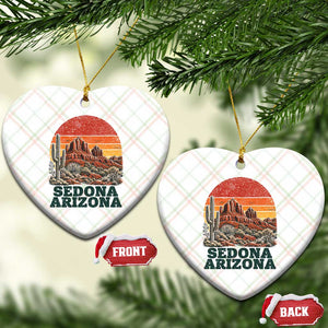 Retro Sedona Arizona Mountain Ceramic Ornament Southwest Hiking Outdoor Nature Souvenir