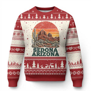 Retro Sedona Arizona Mountain Ugly Christmas Sweater Southwest Hiking Outdoor Nature Souvenir