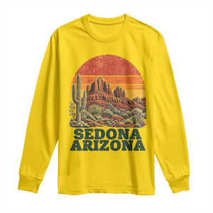 Retro Sedona Arizona Mountain Long Sleeve Shirt Southwest Hiking Outdoor Nature Souvenir