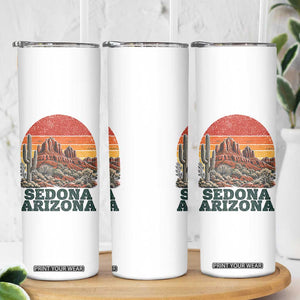 Retro Sedona Arizona Mountain Skinny Tumbler Southwest Hiking Outdoor Nature Souvenir