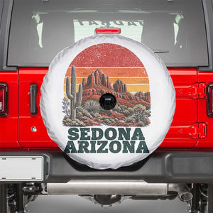 Retro Sedona Arizona Mountain Spare Tire Cover Southwest Hiking Outdoor Nature Souvenir TS14 White Print Your Wear