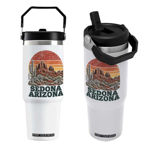 Retro Sedona Arizona Mountain Flip Straw Tumbler Southwest Hiking Outdoor Nature Souvenir