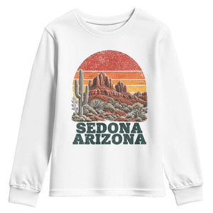 Retro Sedona Arizona Mountain Youth Sweatshirt Southwest Hiking Outdoor Nature Souvenir