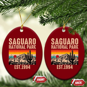 Retro Saguaro National Park Arizona EST 1994 Ceramic Ornament Desert Cactus Sunset Hiking Camping Nature Souvenir