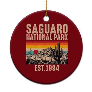 Retro Saguaro National Park Arizona EST 1994 Ceramic Ornament Desert Cactus Sunset Hiking Camping Nature Souvenir