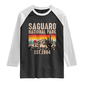 Retro Saguaro National Park Arizona EST 1994 Raglan Shirt Desert Cactus Sunset Hiking Camping Nature Souvenir