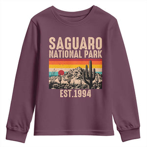 Retro Saguaro National Park Arizona EST 1994 Youth Sweatshirt Desert Cactus Sunset Hiking Camping Nature Souvenir