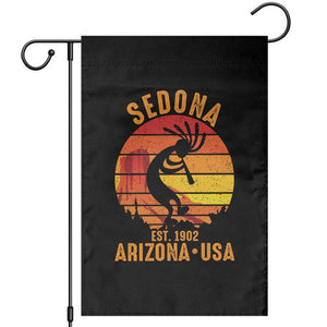 Retro Sedona Arizona Dancing Kokopelli Garden Flag Southwest Native Symbol Desert Heritage Established 1902