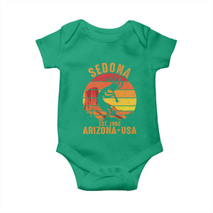 Retro Sedona Arizona Dancing Kokopelli Baby Onesie Southwest Native Symbol Desert Heritage Established 1902