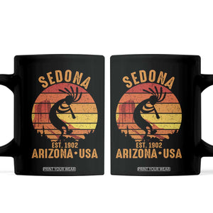 Retro Sedona Arizona Dancing Kokopelli Coffee Mug Southwest Native Symbol Desert Heritage Established 1902