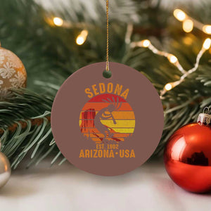 Retro Sedona Arizona Dancing Kokopelli Ceramic Ornament Southwest Native Symbol Desert Heritage Established 1902