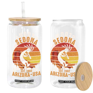 Retro Sedona Arizona Dancing Kokopelli Glass Can Southwest Native Symbol Desert Heritage Established 1902