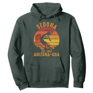 Retro Sedona Arizona Dancing Kokopelli Hoodie Southwest Native Symbol Desert Heritage Established 1902