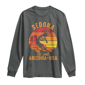 Retro Sedona Arizona Dancing Kokopelli Long Sleeve Shirt Southwest Native Symbol Desert Heritage Established 1902