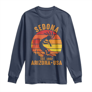 Retro Sedona Arizona Dancing Kokopelli Long Sleeve Shirt Southwest Native Symbol Desert Heritage Established 1902