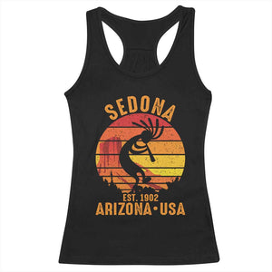 Retro Sedona Arizona Dancing Kokopelli Racerback Tank Top Southwest Native Symbol Desert Heritage Established 1902